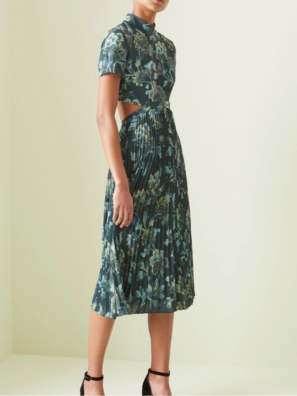 Whistles Lyle Print Alexandra Open Back Midi Dress